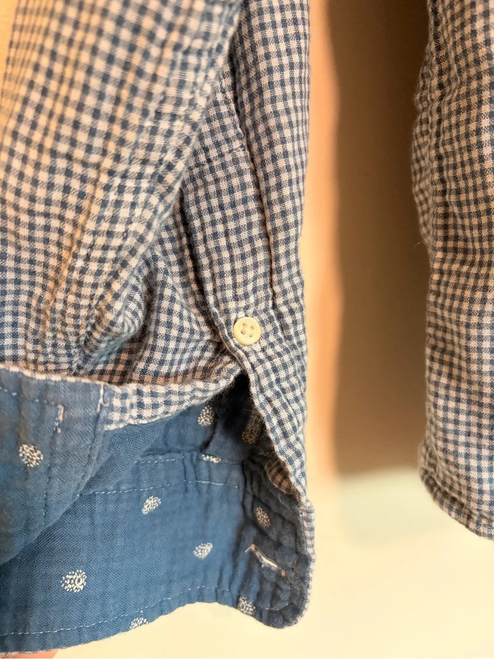 Banana Republic Men’s Light Blue Micro-Check Button-Down Shirt